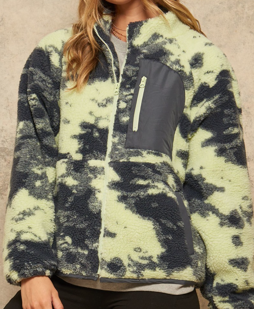 Tie Dye Sherpa Jacket - La Mère Clothing + Goods